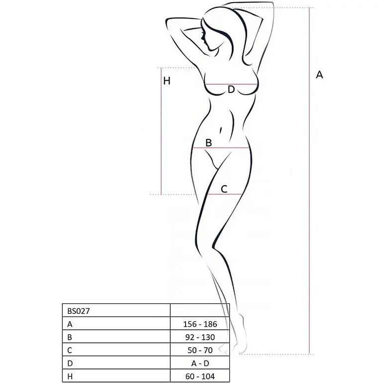 Бодістокінг Passion BS027 black, сукня-сітка на бретелях S/M/L - фото 4