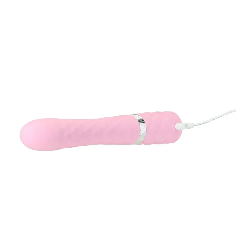 Вібратор Pillow Talk Lively Teal Розкішний із кристалом Сваровські для точки G, 24х3.7 см рожевий - фото 4
