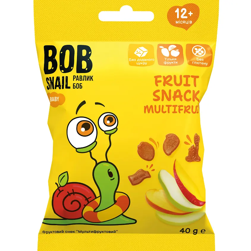 Фруктовый снек Bob Snail Мультифрукт 40 г (4820219347521)