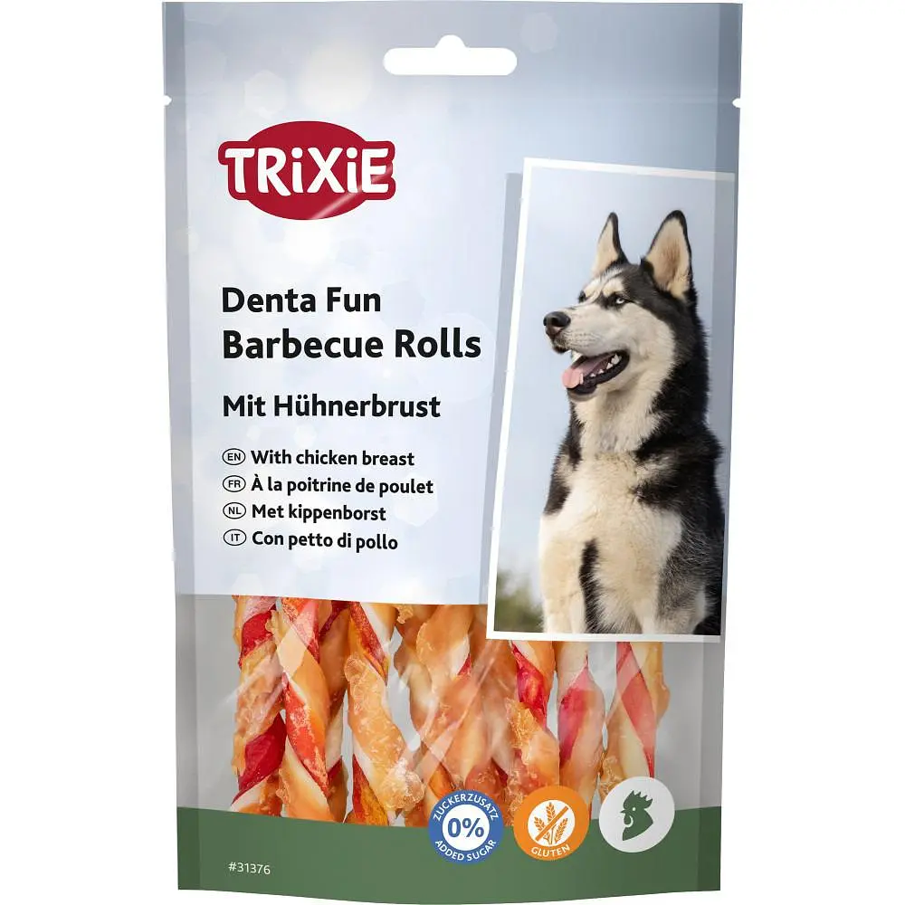 Ласощі Trixie Denta Fun Chewing Rolls для собак Паличка для чищення зубів з куркою 12 см 80 г 10 шт (арт.31376)