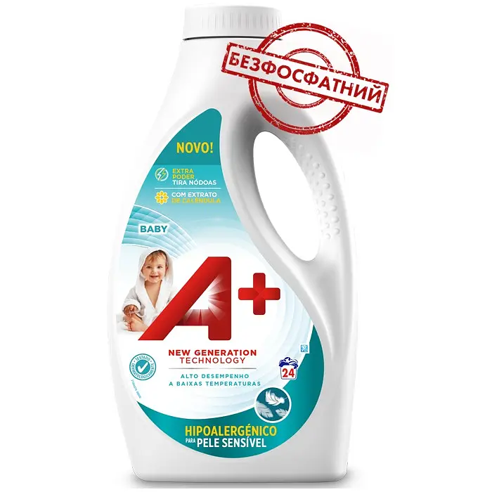 Гель для прання дитячої білизни A+ Baby Гіпоалергенний 1.2 л - фото 2