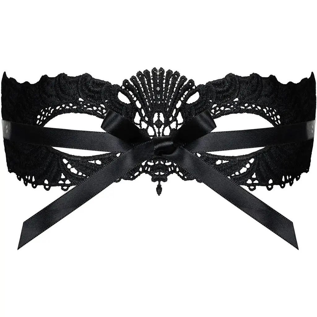 Мереживна маска Obsessive A700 mask, єдиний розмір, чорна - фото 2