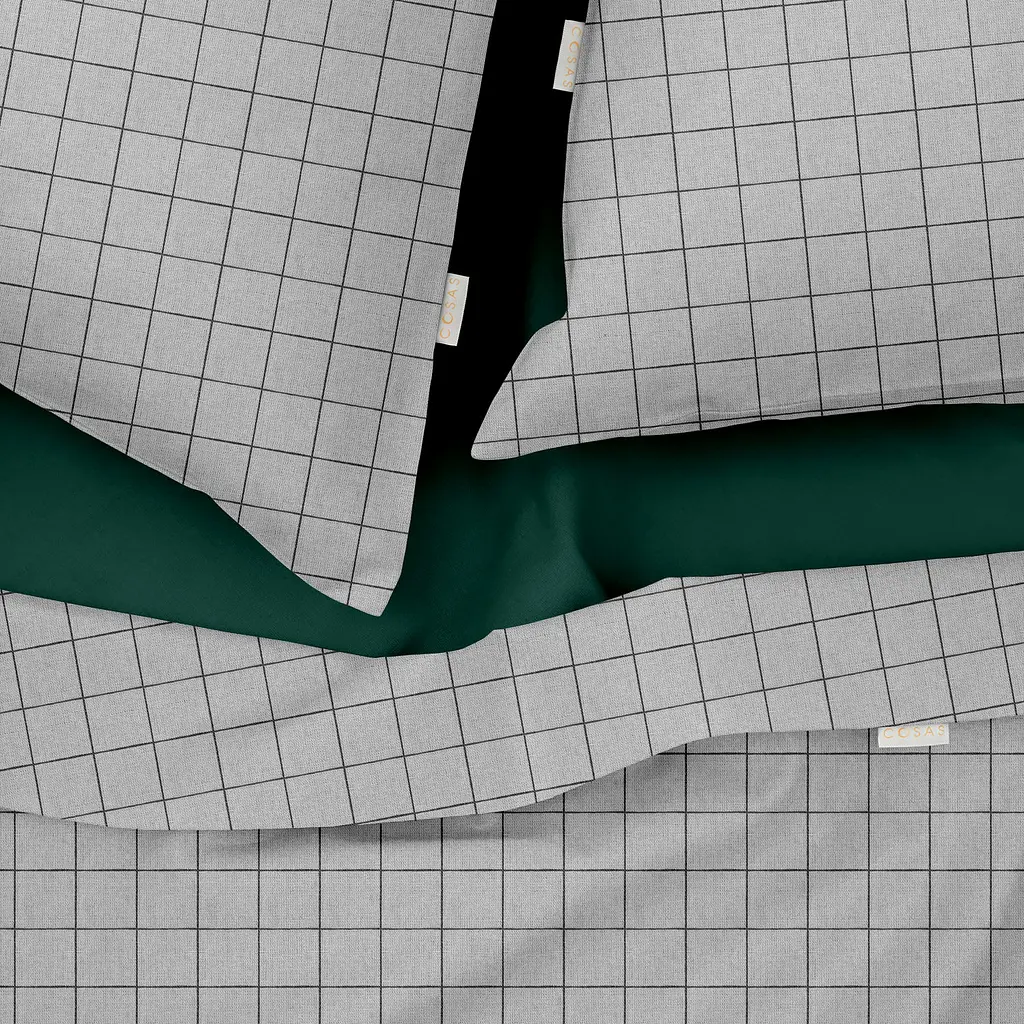 Комплект постільної білизни Cosas Grey geometry CS4 Євро сірий (CellAshgrey_91GreenDark_200) - фото 3