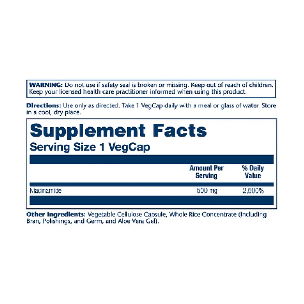 Ніацинамід Niacinamide 500mg - 100 вегетаріанських капсул - фото 2