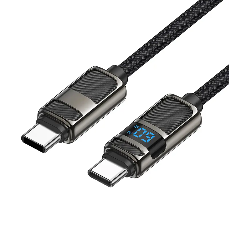 Кабель Hoco U137 Line 60W charging data cable with display Type-C to Type-C Black