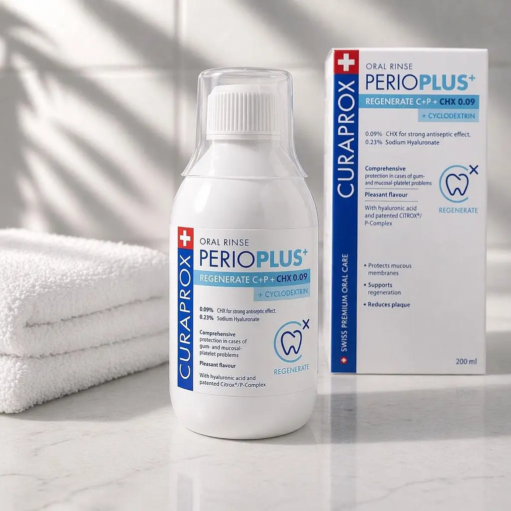 Ополіскувач для ротової порожнини Curaprox Perio Plus Regenerate CHX 0,09% для лікування гінгівіту та пародонтозу 200 мл