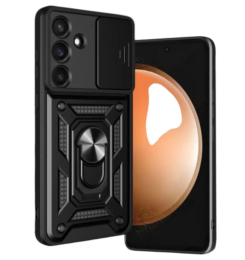 Чехол Primo Shockproof для Samsung Galaxy S26 Plus (SM-S947) - противоударный, с подставкой и шторкой для камеры - Black - фото 4