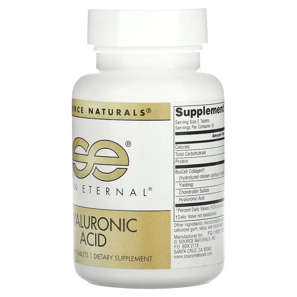 Натуральна добавка Source Naturals Skin Eternal Гіалуронова Кислота 50 мг 60 таблеток - фото 2