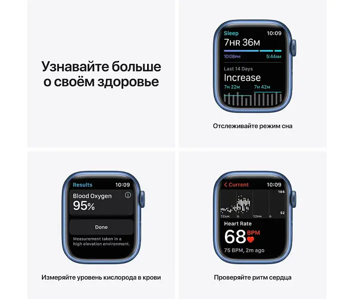 Смарт-часы Apple Watch Series 7 GPS 41mm Blue Aluminum Case with Blue Sport Band [MKN13] [60279] - фото 5