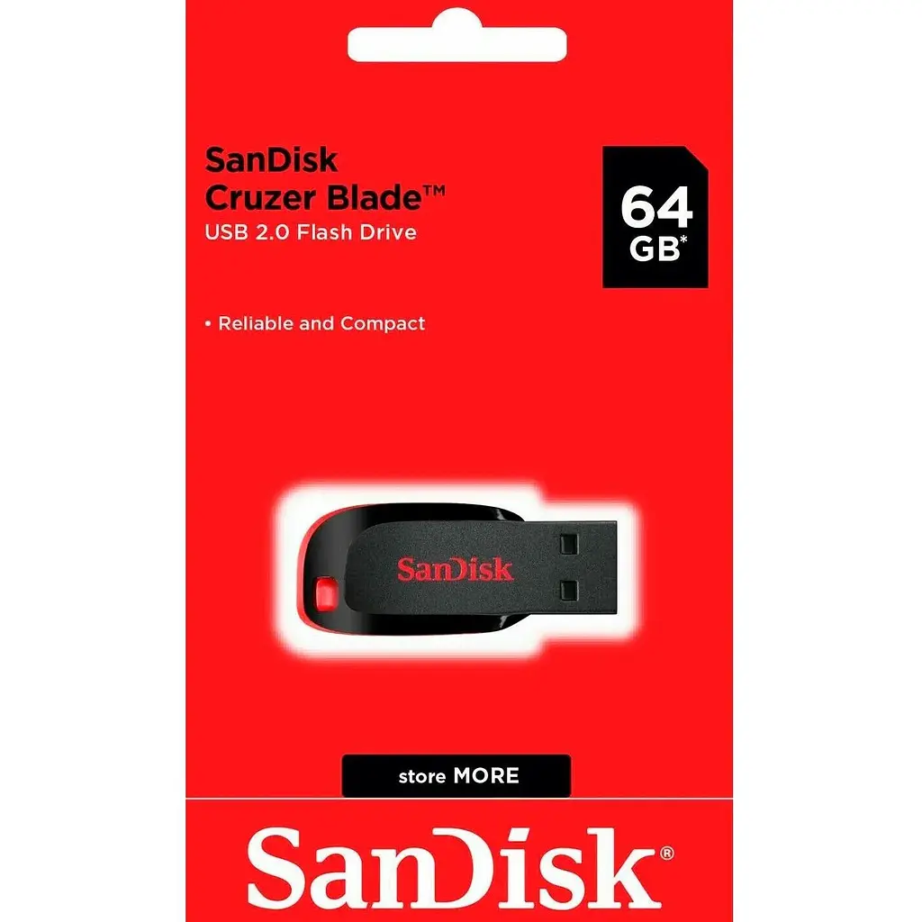 USB флеш-накопитель SanDisk Cruzer Blade 64GB USB-A 2.0 (SDCZ50-064G-B35) [128356] - фото 7