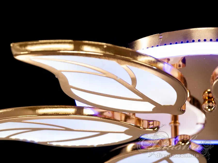 Люстра LED Diasha 8028/6G, 105W, 3200K-6500K, золото, сучасний стиль, з пультом, диммер, акрил - фото 4