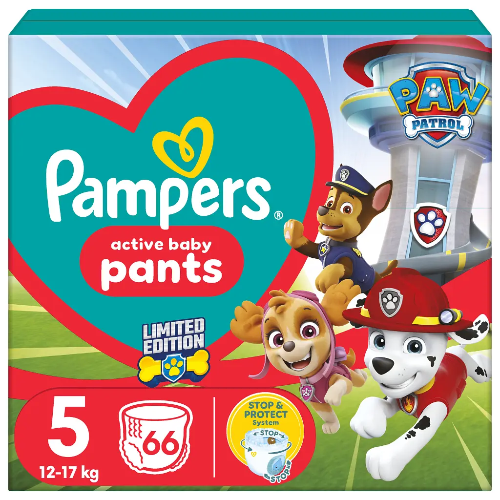 Підгузки Pampers Junior розмір 5 (12-17 кг) Paw Patrol 66 шт. (8006540863619)