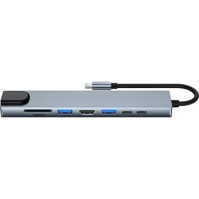 Концентратор Dynamode USB-C 8-in-1 HDMI 4K30Hz + 1xRJ45 + 1xUSB 3.0 + 1xUSB 2.0 + 1xUSB-C PD (BYL-2017L) - фото 5