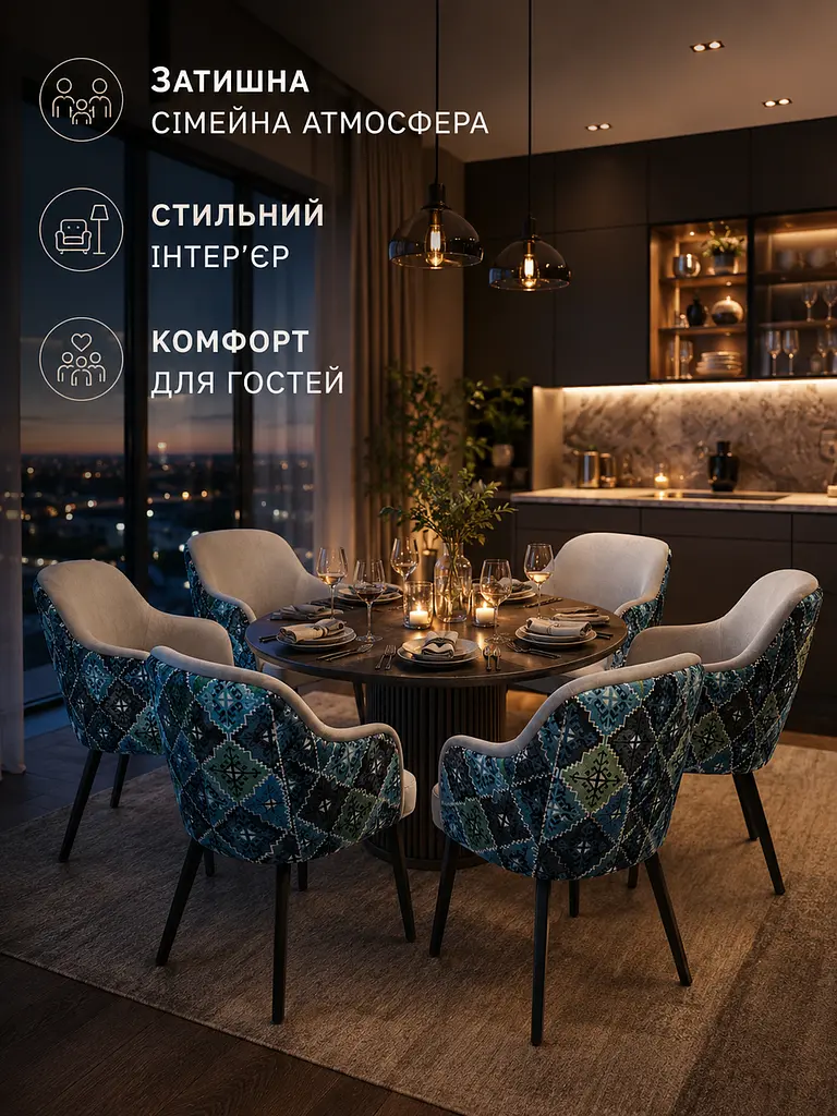 Обідній стілець Ріо з акцентною спинкою 2 з тканиною Calvin 81×57 см до 200 кг, сріблясто-сірий (49676273) - фото 8