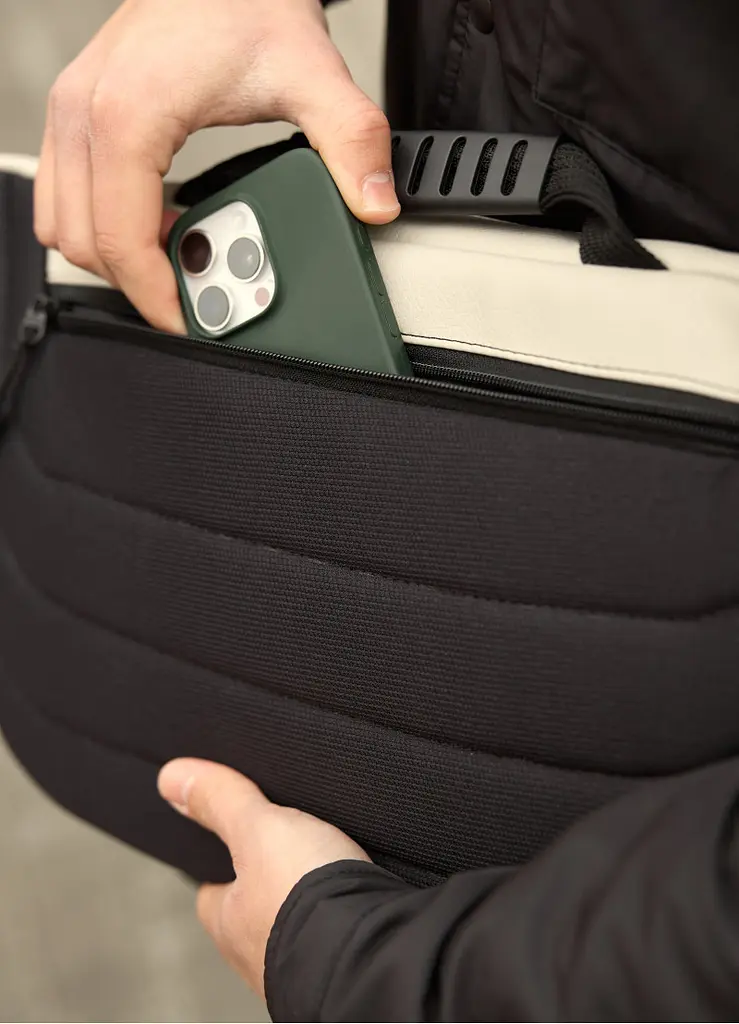 Чоловіча cумка-бананка під ноутбук Sambag Urban Laptop тепло-сіра 46 × 26 см (51411030m) - фото 8