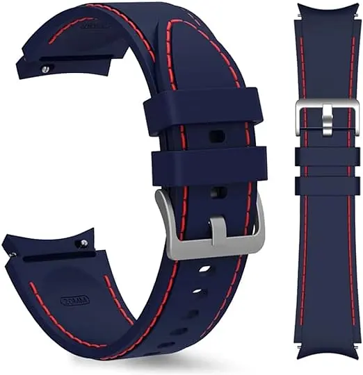 Ремінець силіконовий BeWatch Samsung Galaxy Watch 4/5/6 20 мм Синій з червоним (1gw0206) - фото 5