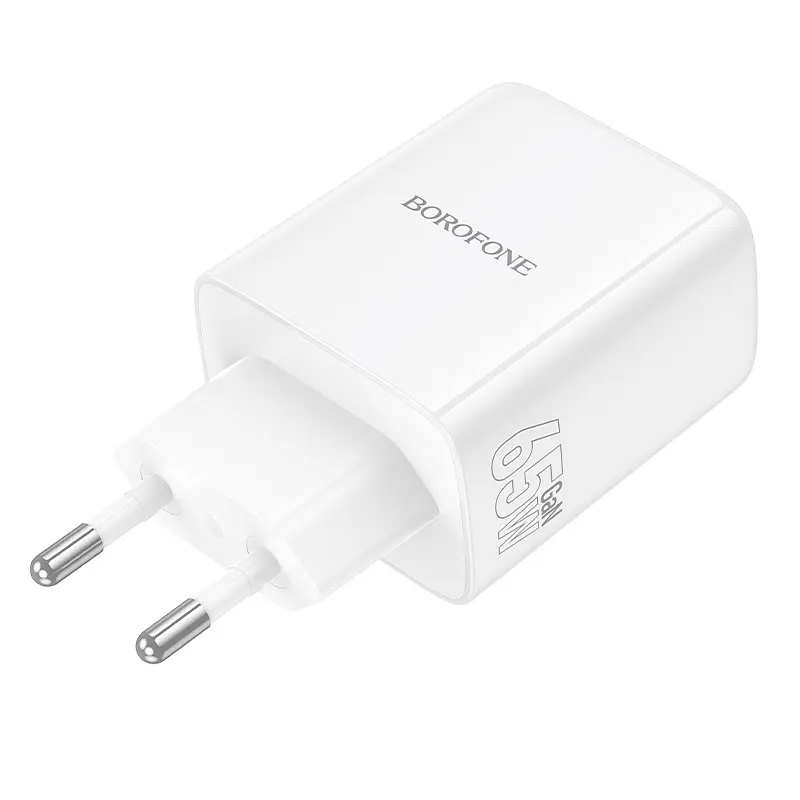 СЗУ BOROFONE BN32, 2xUSB-C+1xUSB, PD65W+QC3.0, White, Box - фото 5