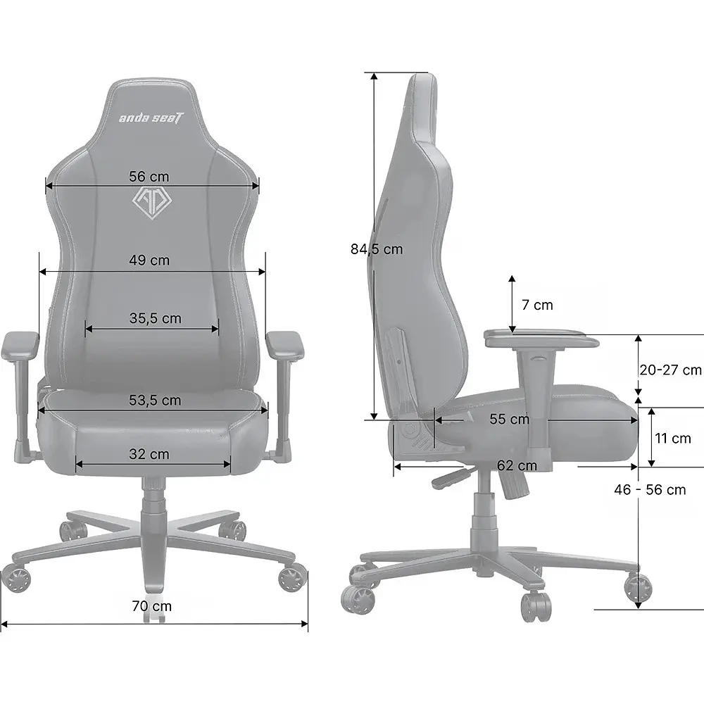 Крісло ігрове Anda Seat Novis Size XL Black Fabric (AD23-XL-01-B-F) - фото 7