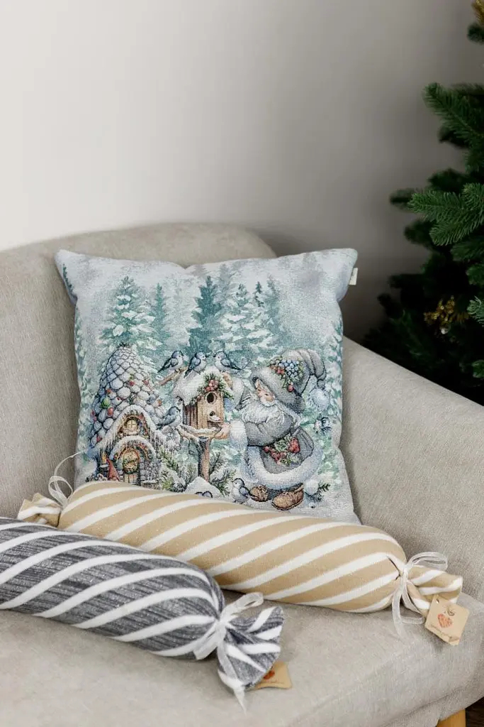 Наволочка Прованс гобеленова Казкові гноми Шпаківня 45х45 см (38485) - фото 6