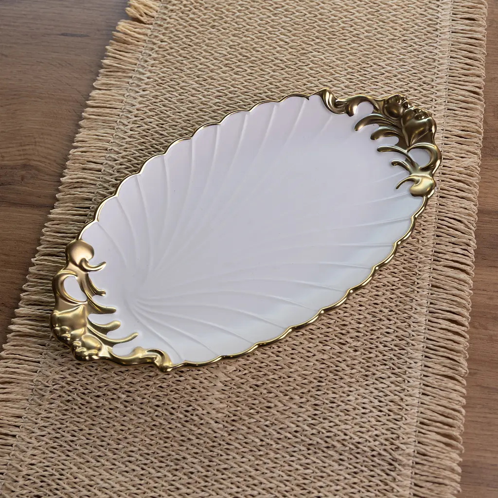 Фарфорова сервувальна тарілка Margaret 30×17×2 см Yiwu YYSH1235 - фото 2