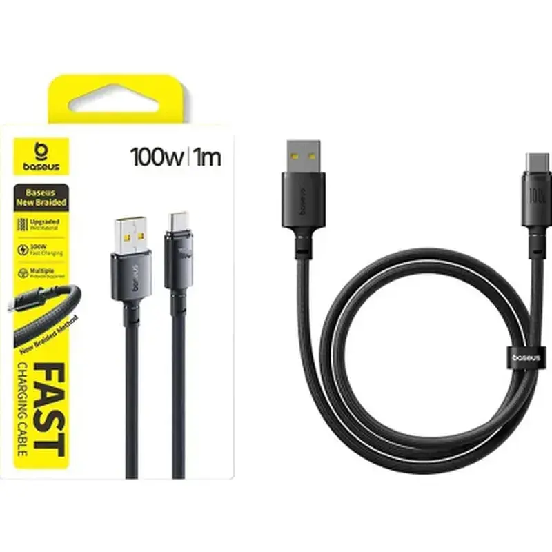 Дата кабель USB 2.0 AM to USB-C 1.0m 100W/7.5W black Baseus (E0426W01) - фото 2