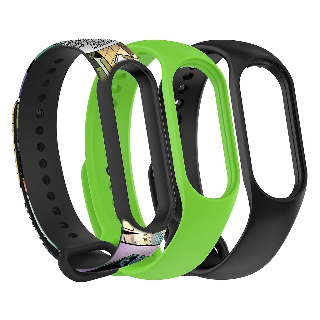 Комплект силіконових ремінців для фітнес браслетів Xiaomi Mi Band 5/6/7, Silicone, wolverine, зі зручною застібкою, на фітнес трекер та смарт годинник, ArmorStandart (ARM87047) - фото 2