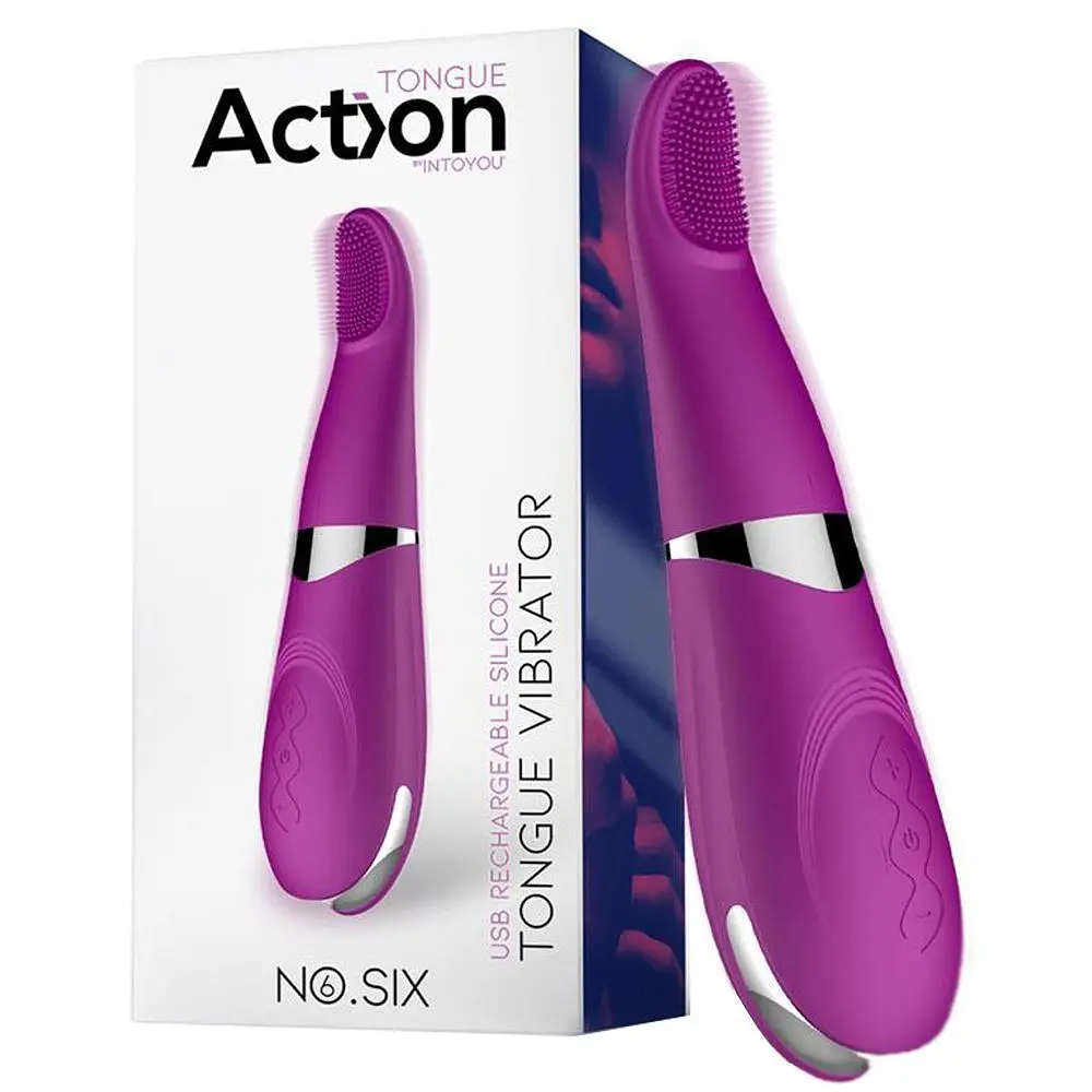 Вібратор для клітора Action No. Six Tongue Vibrator, 19,3 см (фіолетовий) - фото 2