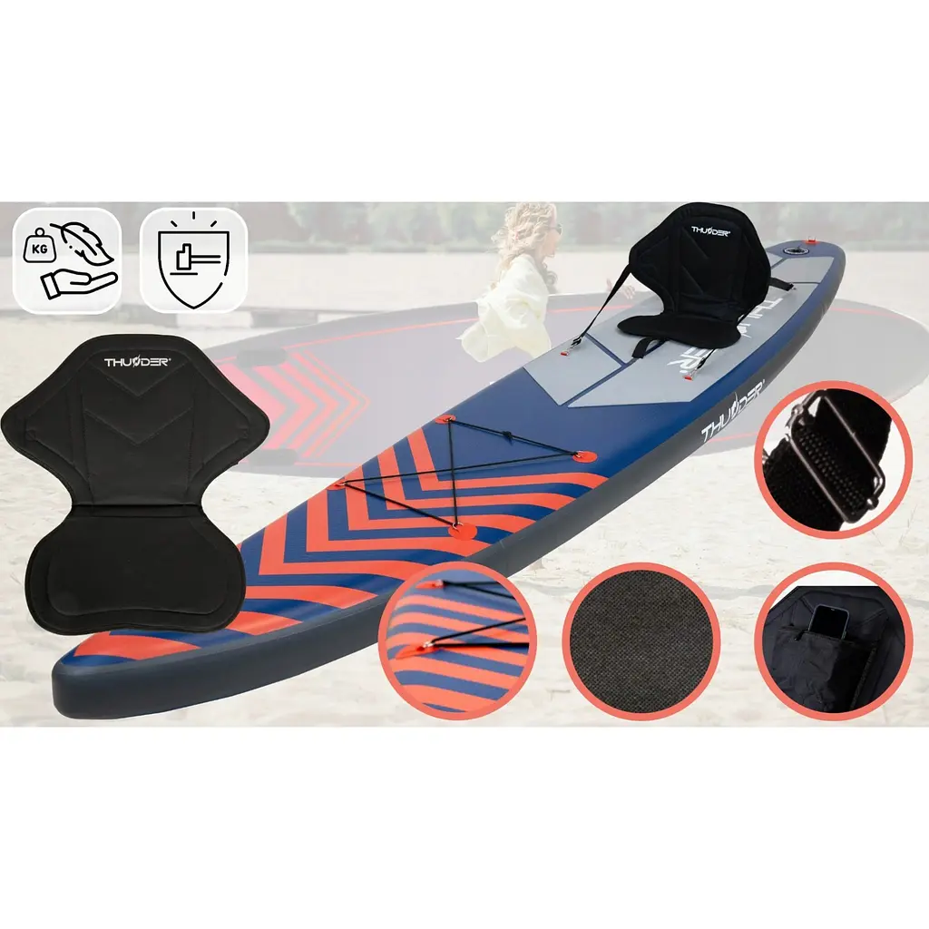 Надувна дошка SUP THUNDER Steel 365 см з веслом Red - фото 3