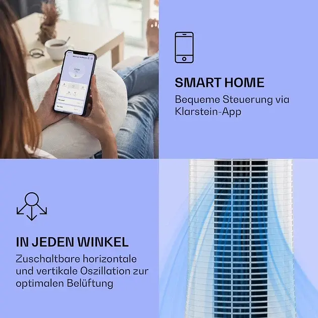 Охладитель вентилятор воздухоочиститель Klarstein Skyscraper Ice серый (10034651) - фото 3