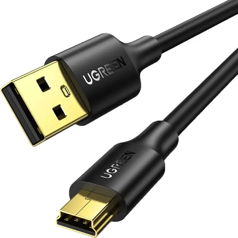 Перехідник UGREEN US132 USB 2.0 A Male to Mini 5 Pin Male Cable 1m (чорний)(UGR-10355)
