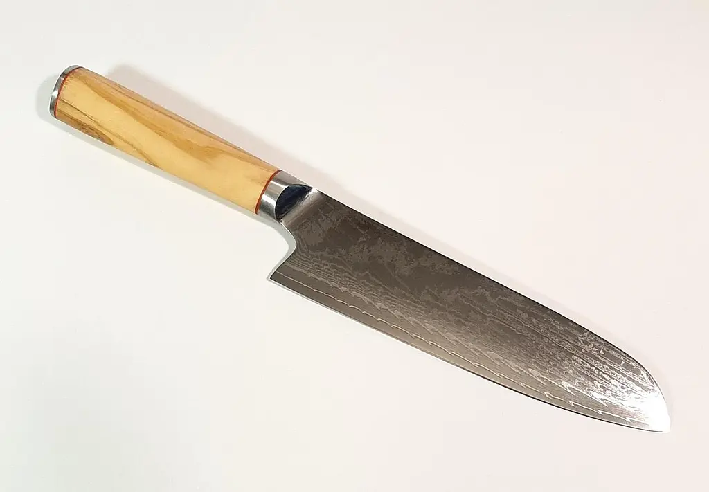 Ніж сантоку 20 см Damascus DK-OK 4004 AUS-10 Дамаська сталь 67 шарів