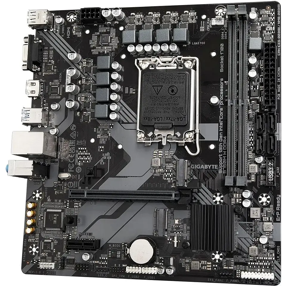 Материнська плата Gigabyte B760M H DDR4 s1700 B760M 2xDDR4 M.2 HDMI mATX - фото 3