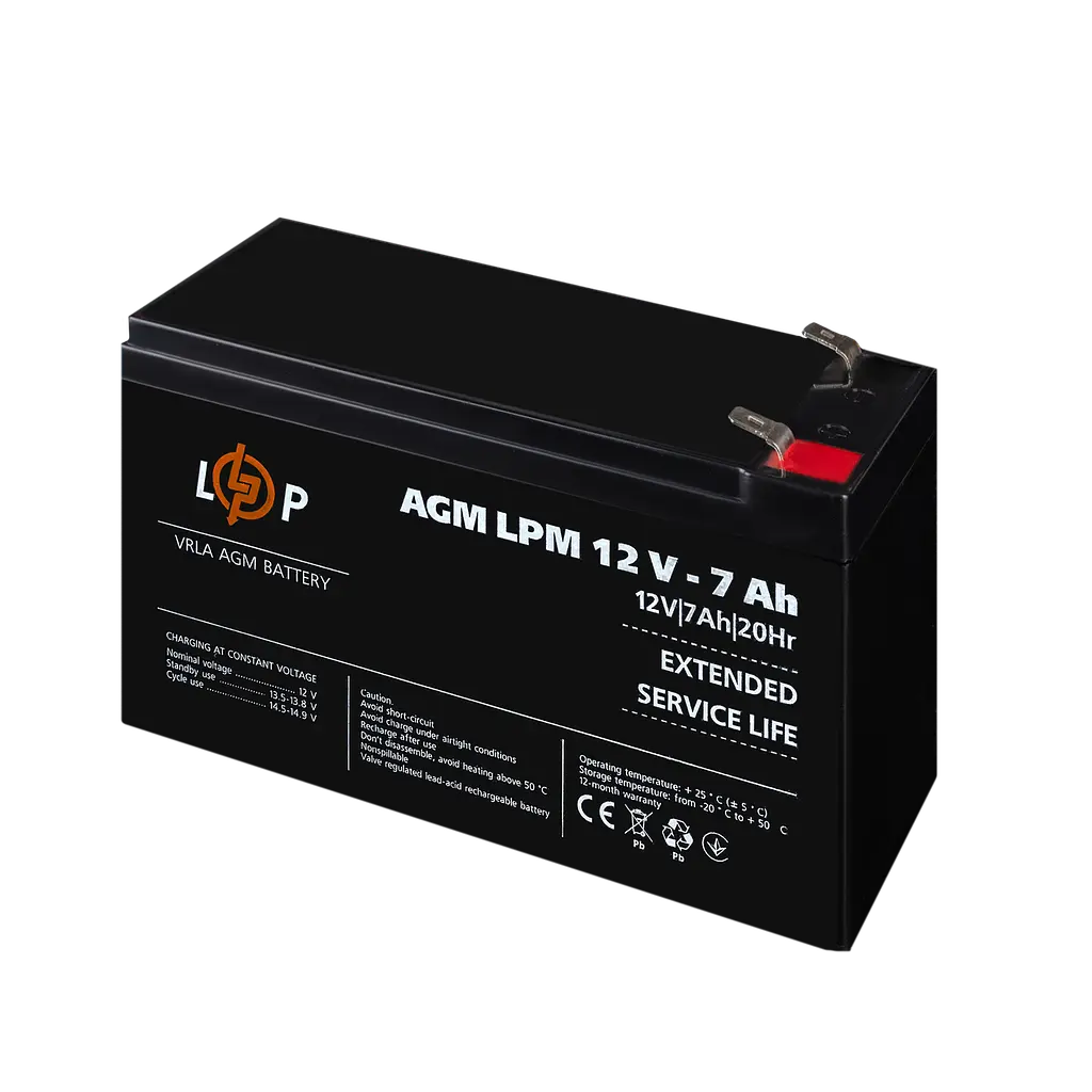 Аккумулятор AGM LPM 12V – 7 Ah - фото 4