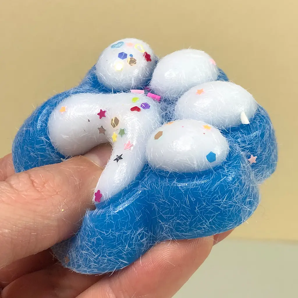 Сквіш антістрес UFT Squish Cat Paw Fluffy 4 Пухнаста лапка Blue - фото 4