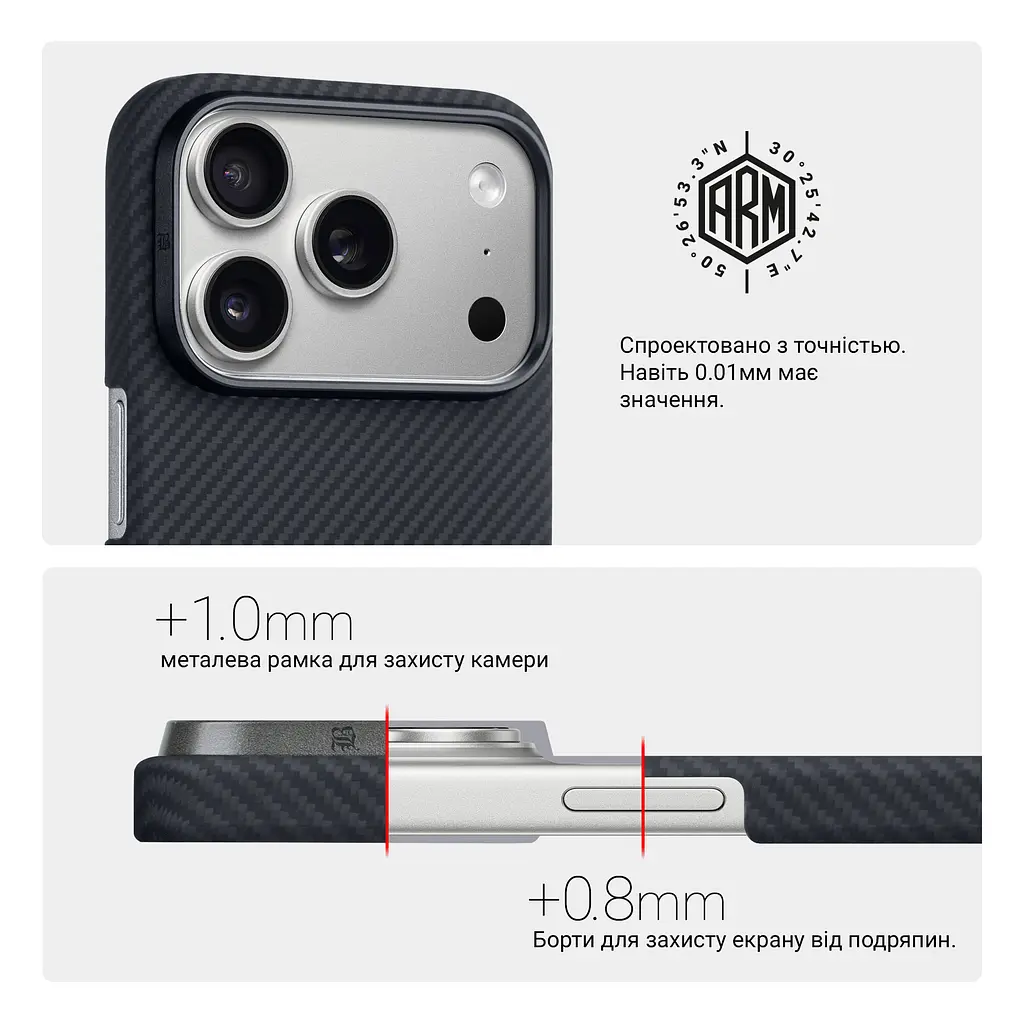 Чехол ArmorStandart BlackIcon Aramid Twill MagCase для Apple iPhone 17 Pro Black (ARM90149) - фото 6