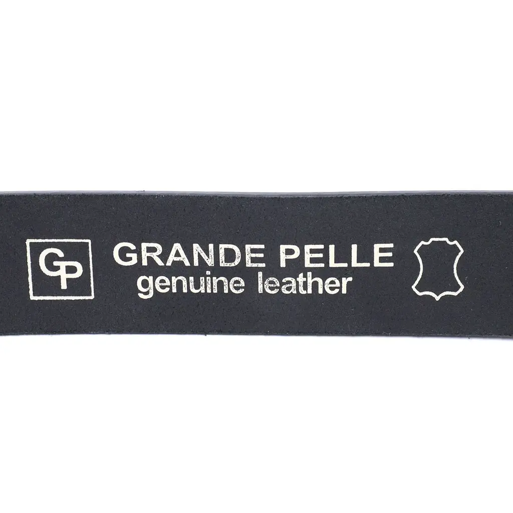 Шкіряний брючний ремінь для чоловіків з квадратною пряжкою Grande Pelle 11678 чорний 120 см - фото 9