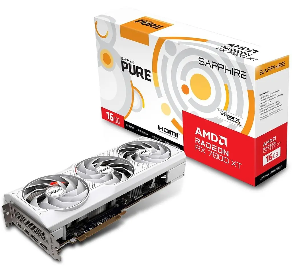 Відеокарта Sapphire AMD Radeon RX 7800 XT 16GB PURE (11330-03-20G) (11330-97-90G) (GDDR6, 256 bit, PCI-E v4.0 x16) FR - фото 6