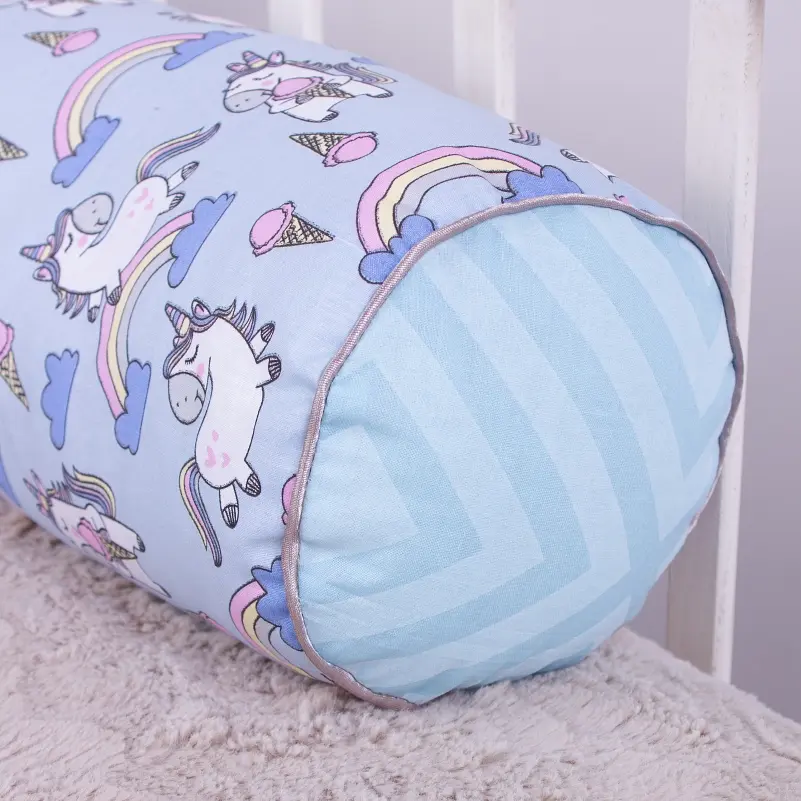 Захисні валики-бортики MirSon Kids Time 18-0006 Rainbow Unicorn, сині, 2 шт. - фото 4