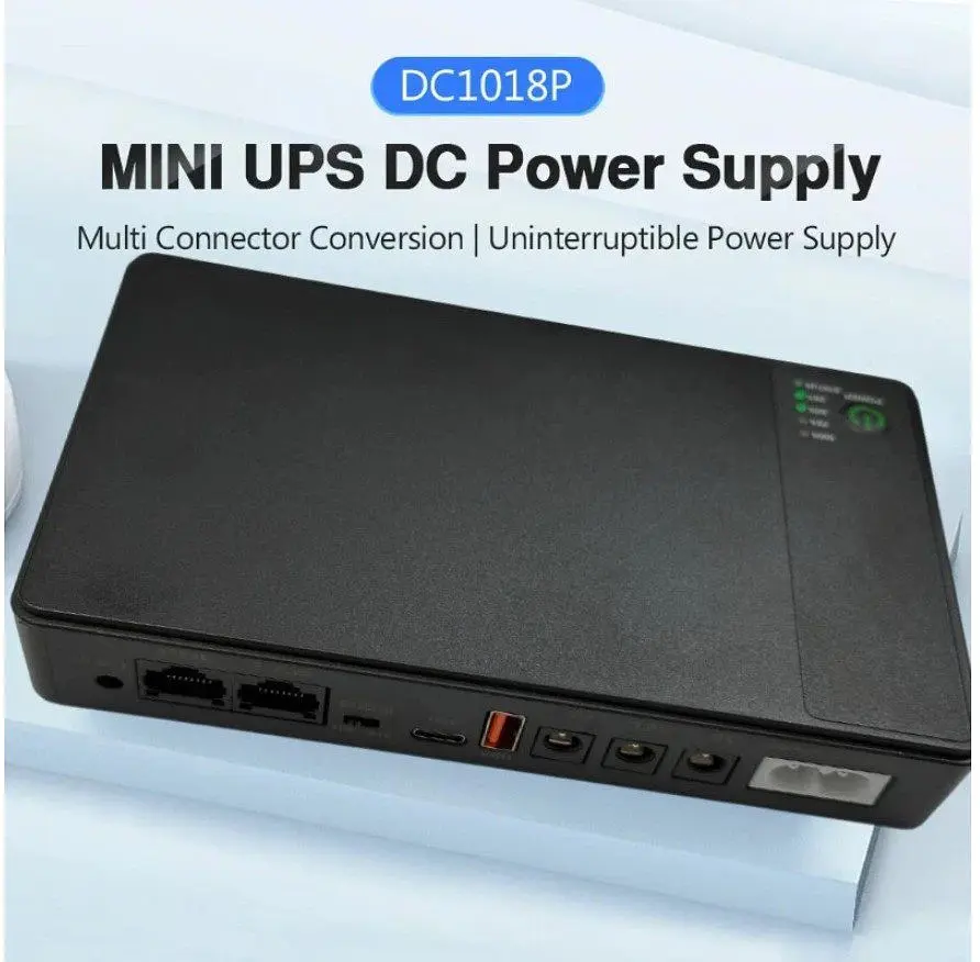UPS ИБП бесперебойное питание для роутера, терминала ONU, DC 5/9/12V, USB Type-C, Voltronic DC18W 10400mAh - фото 6