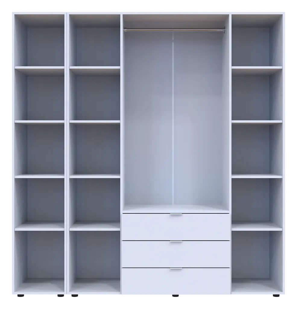 Шафа для одягу Doros Гелар Біла 4ДСП/Дзеркало 194х49.5х203.4 (42002160) - фото 6