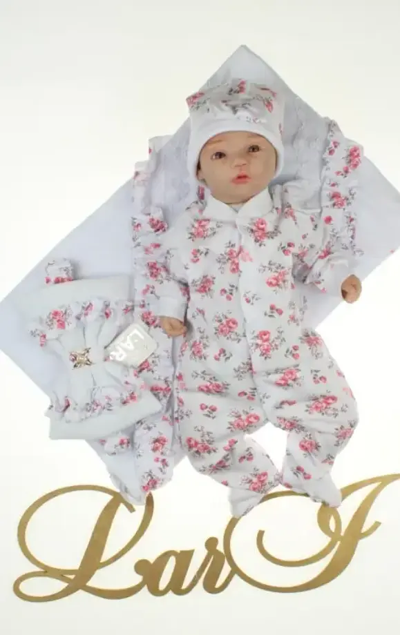 Літній набір на виписку з пологового для дівчинки (4 предмети) "Rose" зріст 56 см Lari Білий - фото 2