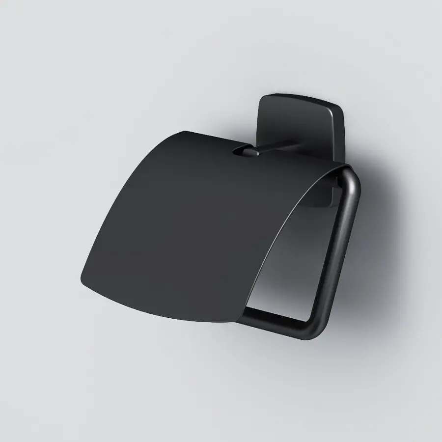Держатель туалетной бумаги с крышкой AM.PM Gem black A90341422 Черный матовый - фото 3