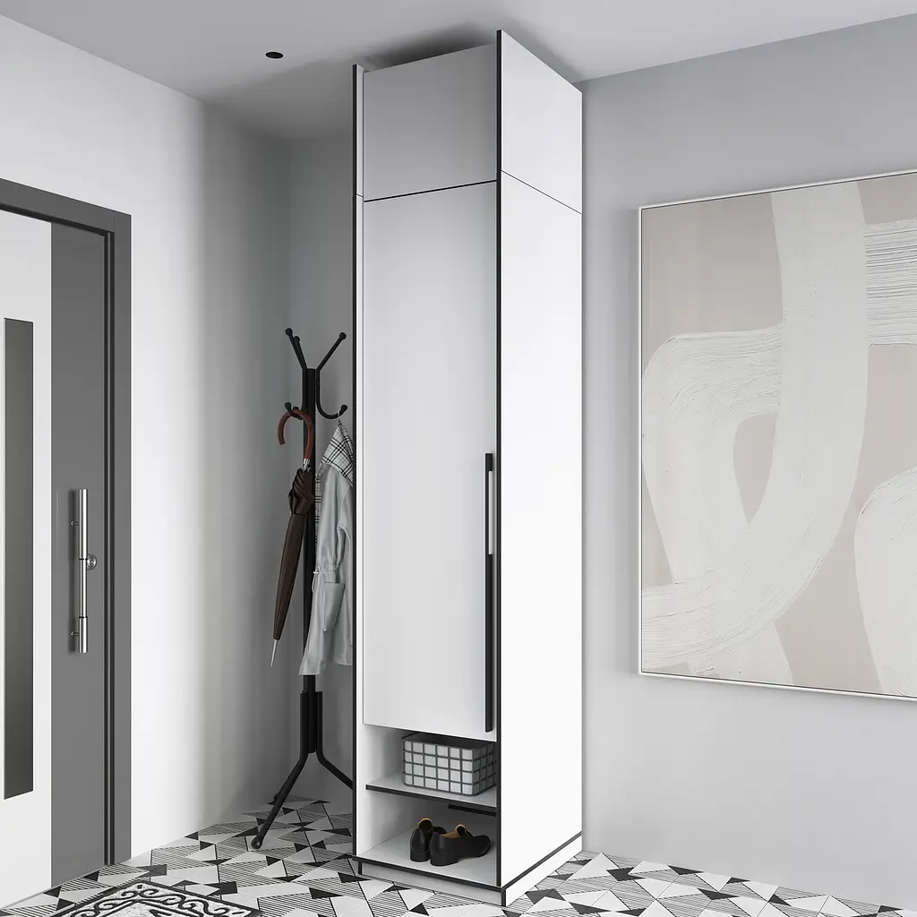 Пенал для будинку Flamecame з полицями у передпокій FR-02 Білий - фото 4