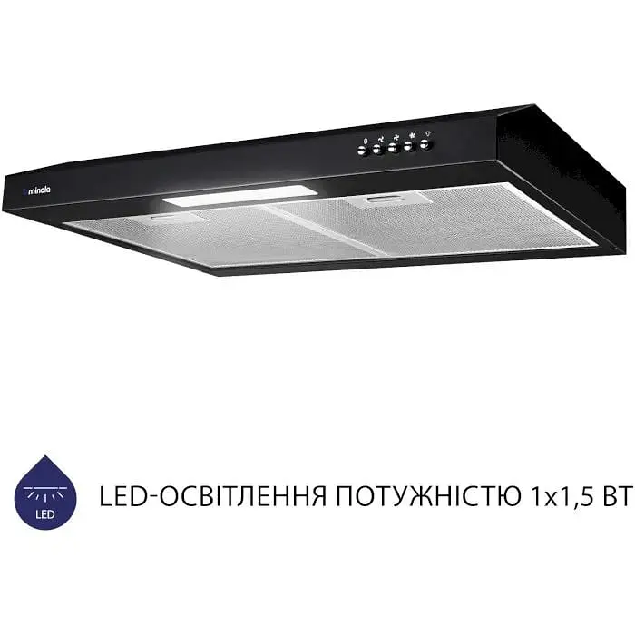 Витяжка пласка Minola HPL 612 BL чорна - фото 3