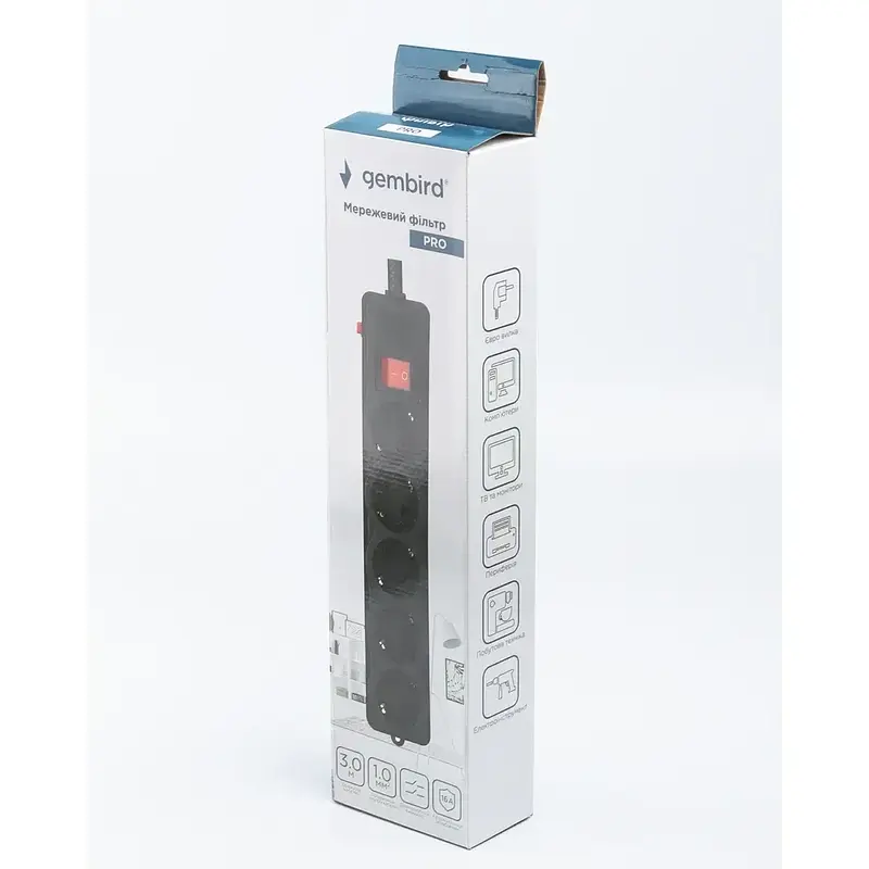 Мережевий фільтр Gembird SPG5-G-10B-PRO 3м - фото 4