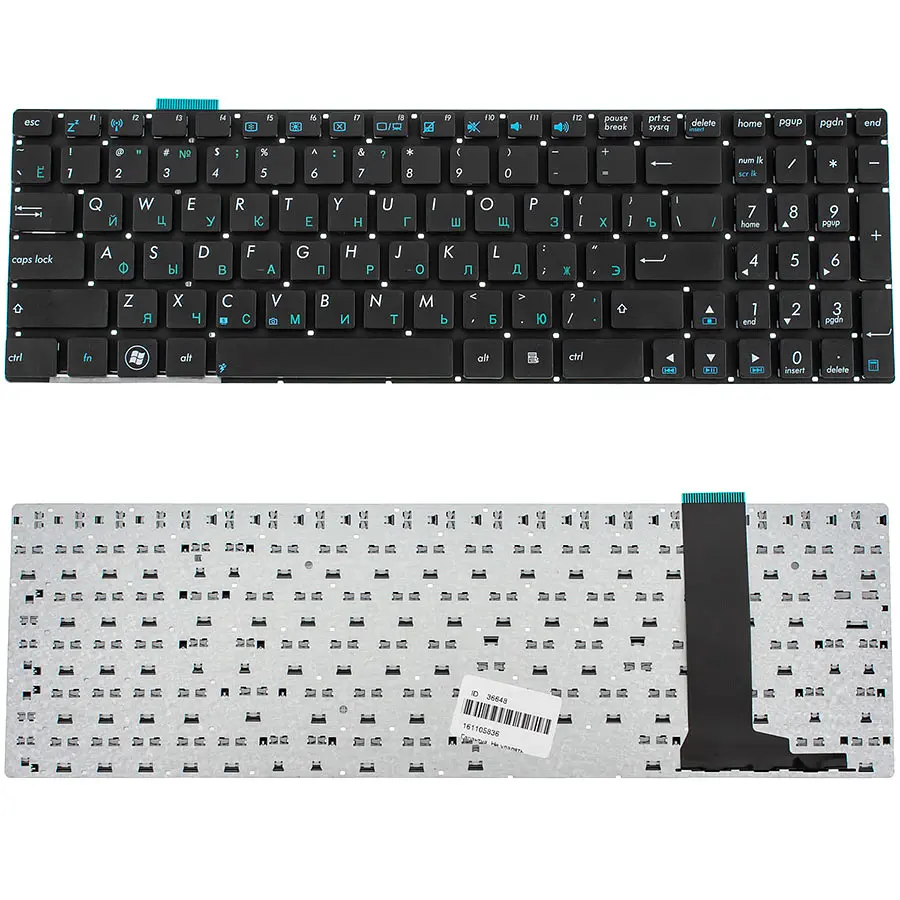 Клавіатура для ноутбука ASUS (G56, N56, N76) rus, black, без фрейма - фото 2