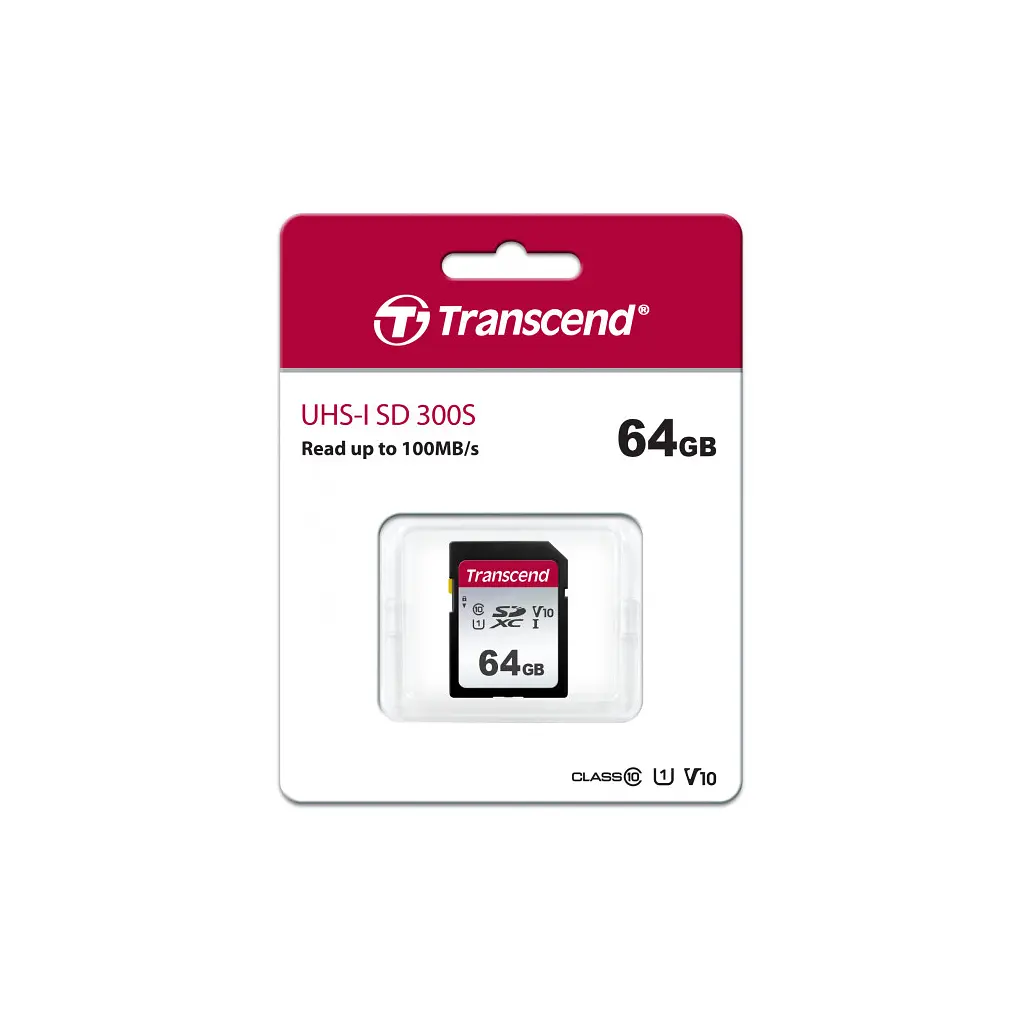 Карта пам'яті Transcend 64GB SDXC class 10 UHS-I U1 V10 (TS64GSDC300S) - фото 2