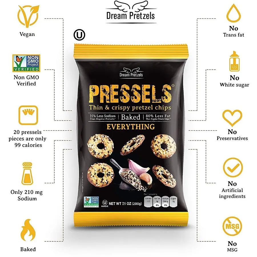 Брецелі Dream Pretzels Everything тонкі 200 г (847719) - фото 3