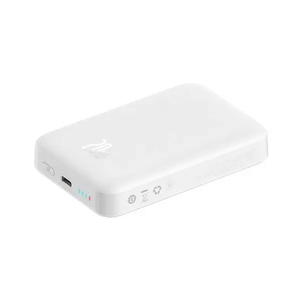 Магнітний портативний павербанк Baseus Magnetic 20W 10000mAh з бездротовою зарядкою для iPhone білий - фото 2