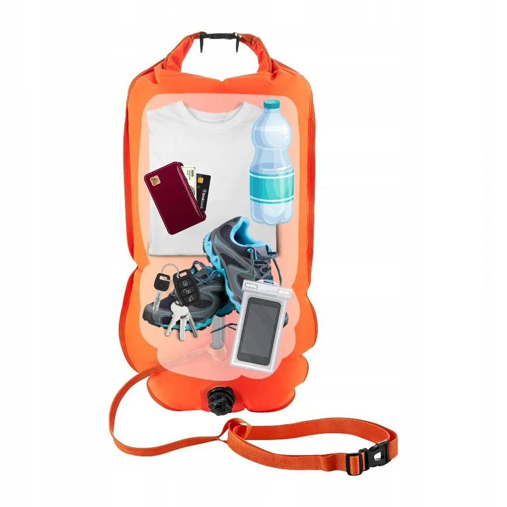 Буй для плавання TSUNAMI надувний 2 в 1 Orange (P-5907739312716) - фото 2